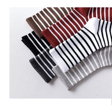 Load image into Gallery viewer, Colorful Striped Cotton Crew Socks
