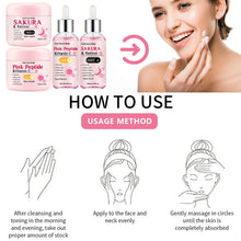 Load image into Gallery viewer, 4-Piece Day &amp; Night Skincare Set: Pink Peptide Vitamin C Day Cream + Sakura Retinol Night Cream &amp; Essence for Hydration, Firmnes
