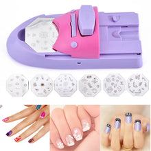 Load image into Gallery viewer, Nail Art Diy Printer Printing Manicure Machine With 6 Metal Pattern Plates Nail Polish Painting Machine Set DIY Nail Art Tool
