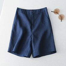 Load image into Gallery viewer, Women's Shorts Linen Half Knee Length Mid Wide Female Short Pants Bermuda Offer Aesthetic Hot Streetwear Korean Style For Summer

