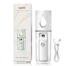 Load image into Gallery viewer, Nano Facial Mister Portable Mist Sprayer with Mirror Mini Cool Mist Spray for Skin Care Facial Body Moisturized
