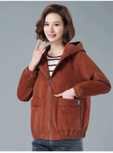 Load image into Gallery viewer, Corduroy Hooded Loose Jacket
