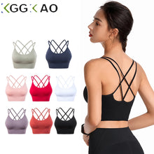 Load image into Gallery viewer, 1Pcs Women Sports Bras Seamless Criss Cross Back Sexy Padded Fitness Yoga Vest Gym Running Crop Top Breathable Beauty Bras
