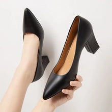 Load image into Gallery viewer, High Heels Women 2025 Summer New Pointed Shallow Mouth Work Shoes Thick Heel Fashion Versatile High Heels
