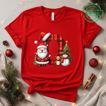 Load image into Gallery viewer, Festive Alphabet Holiday Casual Tee
