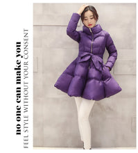 Load image into Gallery viewer, 2023 New Fashion Winter Coats Women Warm Outerwea Cotton Padded Jackets Womens Clothing Belt Zipper Parkas Femme A-word Jacket
