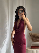 Load image into Gallery viewer, Vintage Deep V Sleeveless Evening Dress
