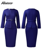 Load image into Gallery viewer, Pencil Midi Dress with Waist Sash
