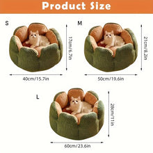 Load image into Gallery viewer, Petal Shaped Pet Bed, Plush Round Dog &amp; Cat Cushion Mat with Knitted Texture, Ultra Soft Warm Nest for Kittens Puppies in Winter
