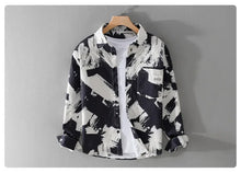 Load image into Gallery viewer, High-quality long-sleeved shirt for new autumn fashion, trendy brand, handsome business style, textured striped shirt, slim fit
