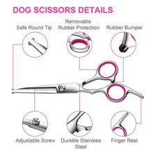 Load image into Gallery viewer, 4pcs Pet Safe Scissors - Ambidextrous Stainless Steel Dog Grooming Shears with Safe, Round Head for Precision Trimming
