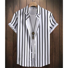 Load image into Gallery viewer, Hawaiian Shirts For Men 3d Striped Print Short Sleeve Shirts Summer Loose Casual Tops Simple Fashion Oversized Men Clothing
