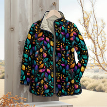 Load image into Gallery viewer, Quilted Leaf Print Winter Jacket
