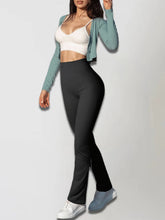 Load image into Gallery viewer, Solid Leggings for Women Seamless Knit Yoga Pants Flared Trousers High Waist Hip Liftting Tights Slim Casual Sports Leggings
