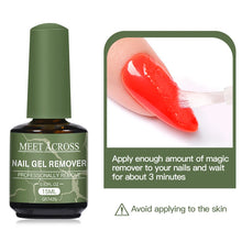 Load image into Gallery viewer, MEET ACROSS 15ml Magic Fast Nail Gel Polish Remover Clean UV Soak Off Semi Permanent Varnish Nail Art Removal Tools Manicure
