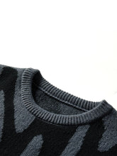 Load image into Gallery viewer, Geometric Knit Contrast Pullover Sweater
