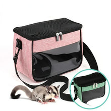 Load image into Gallery viewer, Portable Small Pet Travel Bag Breathable Animal Carrier Bag Rabbit Hamster Hedgehog Ferret Outdoor Inclined Shoulder Bag
