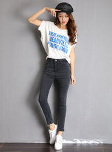 Load image into Gallery viewer, Jeans for Women Mom Jeans Blue Gray Black Woman High Elastic Stretch Jeans Female Washed Denim Skinny Pencil Pants
