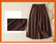 Load image into Gallery viewer, Women's Skirt Cotton Linen Casual Straight Skirts Woman Fashion 2026 Summer Loose Solid Color Button Long Skirts for Women
