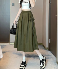 Load image into Gallery viewer, Drawstring Cargo A-Line Midi Skirt
