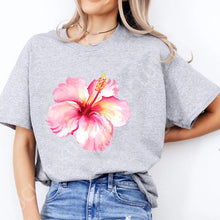 Load image into Gallery viewer, Pink Hibiscus Casual Y2K Tee

