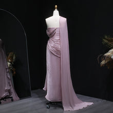 Load image into Gallery viewer, Lilac Draped One Shoulder Evening Gown
