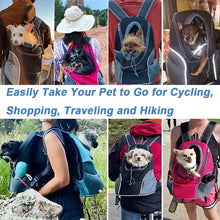 Load image into Gallery viewer, New Dog Pet Backpack Carrier Travel Bag Front Pack Breathable Adjustable with Safety Reflective Strips for Hiking Outdoor Cats
