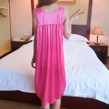 Load image into Gallery viewer, Embroidery Transparent Slip Sleepwear for Sleeping Big Size Night Dress Sexy Lingerie Nightgown Women Home Clothing
