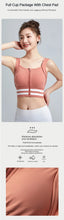 Load image into Gallery viewer, Sports Bras Zip Front For Women With Full Coverage Removable Padded Shockproof Yoga Underwear Workout Bra Running Fitness Vest

