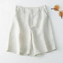 Load image into Gallery viewer, Women's Shorts Linen Half Knee Length Mid Wide Female Short Pants Bermuda Offer Aesthetic Hot Streetwear Korean Style For Summer
