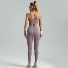 Load image into Gallery viewer, Women's set, slim fit yoga set, high-intensity exercise set, high elasticity, breathable fitness yoga suit
