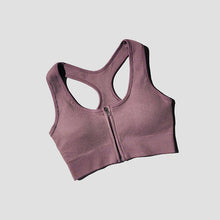 Load image into Gallery viewer, Sports Bra Crop Top Zipper Fitness Women Sportswear Sport Top Bras For Fitness Gym Female Running Push Up Yoga Workout Bra
