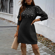 Load image into Gallery viewer, Elegant High Neck Sweater Dress

