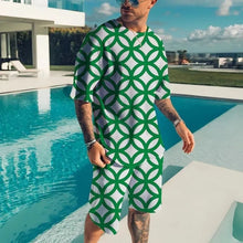 Load image into Gallery viewer, New Men's Tracksuits Summer Round Neck T-shirt Set 3D print Tracksuit Short Sets Casual Sports Suit T-shirts Two-piece suit
