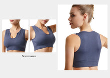 Load image into Gallery viewer, Women's Sleeveless Sports Bra Navel-Leaking with A Chest Pad  Highly Elastic Vest Sexy Stretchy Breathable Bra
