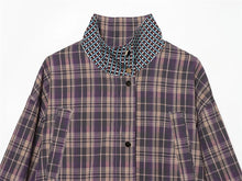 Load image into Gallery viewer, Women's Coat 2026 New Autumn Gray Plaid Long Sleeve Loose Drawstring Decorative Coat Casual Fashion Personal Ladies Outerwear
