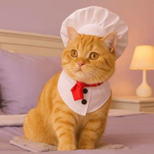 Load image into Gallery viewer, Pet Accessories Cute Pet Cooking King Hat Adjustable Comfortable Chef Hat Set Stylish Cat Cosplay Hat Pet Fashion Show
