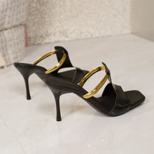 Load image into Gallery viewer, Women's High Heels Fashion Luxury Metal Heels Women Open Toe Slippers Sexy Party Women Dress Women Sandals Tacones Altos
