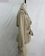 Load image into Gallery viewer, Women's Jacket 2026 New Spring Fashion Khkai Belted Short Jacket for Women Autumn Ladies Jacket Casaul Chic Women Outerwear
