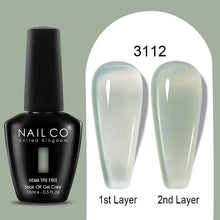 Load image into Gallery viewer, NAILCO 15ml Colorful Jelly Gel Nail Polish Gorgeous Color HEMA TPO FREE Soak Off UV LED Semi Permanent Long Wear Gel Varnish
