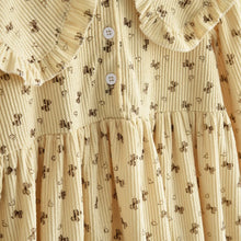 Load image into Gallery viewer, Sweet Beige Floral Autumn Girls Dress
