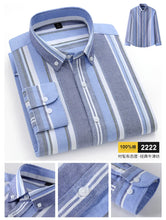 Load image into Gallery viewer, Striped Plaid Cotton Slim Shirt
