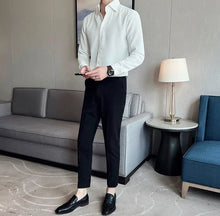 Load image into Gallery viewer, Slim Waffle Business Shirt Men
