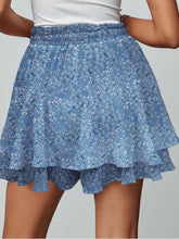 Load image into Gallery viewer, Boho Floral Mini Skirt with Ruffle Hem
