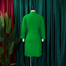 Load image into Gallery viewer, Pleated Notched Collar Midi Dress
