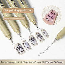 Load image into Gallery viewer, Nail Art Graffiti Line Pen Gel Painting Waterproof Wire Drawing Pen Detail Sketching Pen Nail Design Tools
