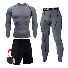 Load image into Gallery viewer, Men's Compression Sportswear Suits Gym Tights Training Clothes Workout Jogging Sports Set Running Rashguard Tracksuit For Men
