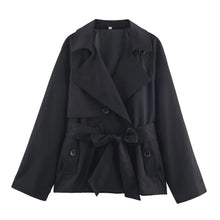 Load image into Gallery viewer, Women's Jackets Autumn 2026 New Fashion Short Trench Coats Chic Lapel Loose Elegant Women long-sleeved Warm Autumn Street Jacket
