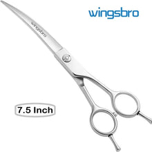 Load image into Gallery viewer, 7.5" Curved Dog Grooming Scissors , Professional Pet Curved Scissors Dog Scissors Cat Curved Scissors
