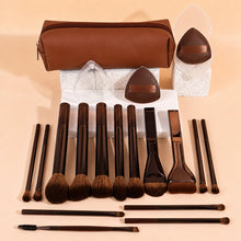 Load image into Gallery viewer, Makeup Brush Set - 18pcs High-Value Multi-Functional - Including 15 Makeup Brushes + 2 Powder Puffs + Makeup Bag - Travel-Friend
